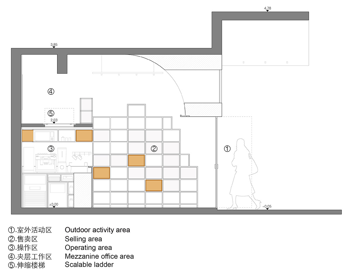 Onexn Architects built small cafe on a narrow plot in Shenzhen, China