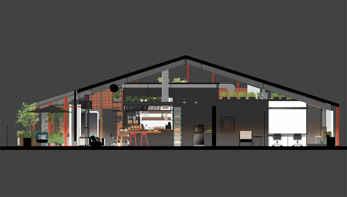 CCD HQ features industrial-style elements and greenery responding emotional needs of employees