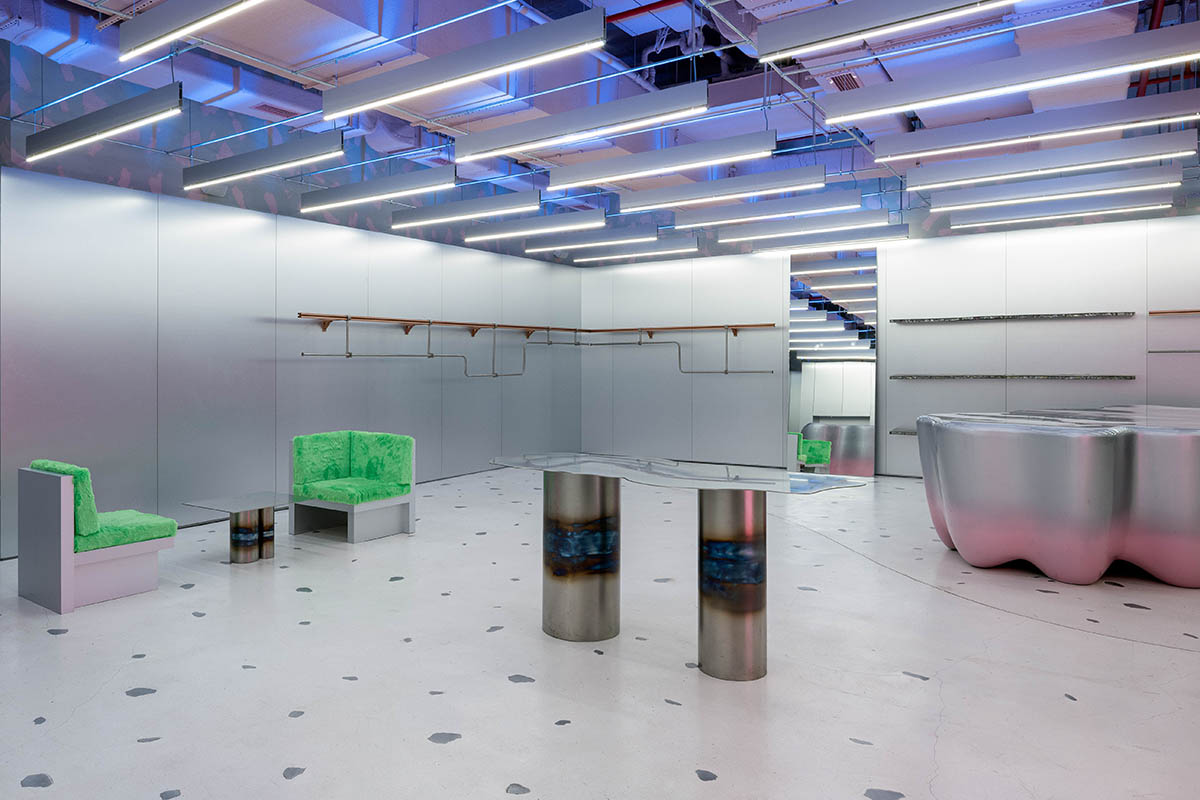 Salon Alper Derinbogaz creates amorphous and AI-generated furnitures for Reflect Studio in Istanbul 