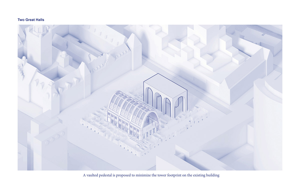ODA to expand Rotterdam's historic post office with tower featuring mini vaulted windows