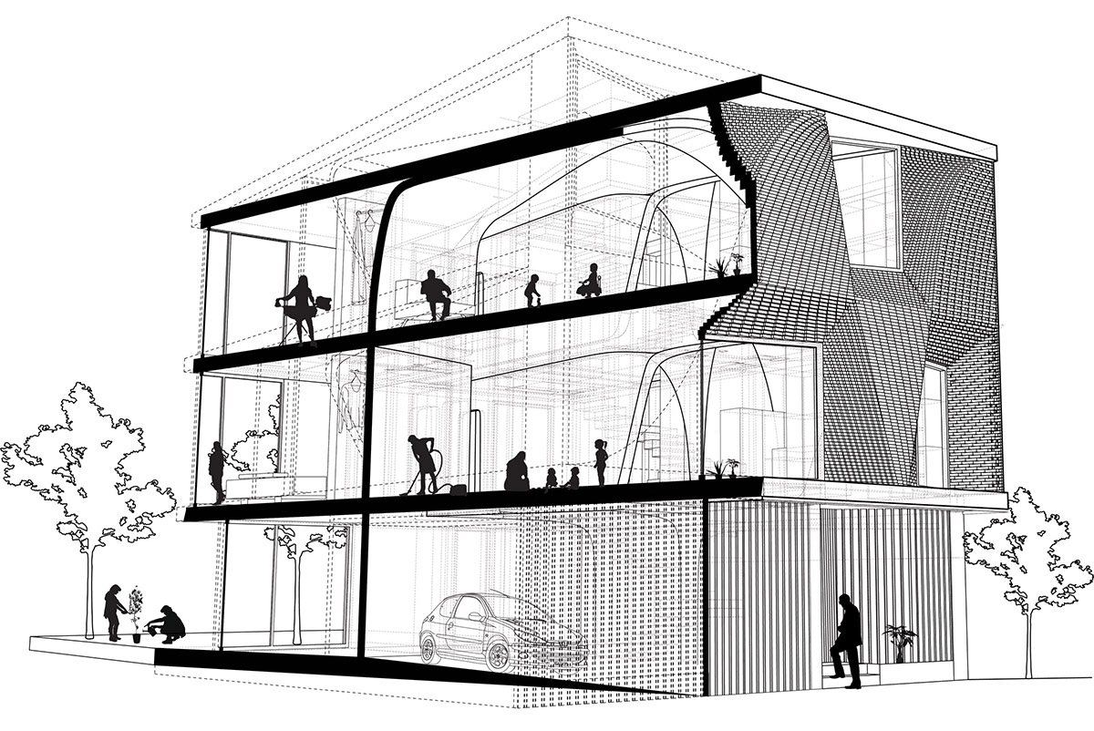 CAAT Studio creates spatial variations of stone on the facade of this Iranian residential building