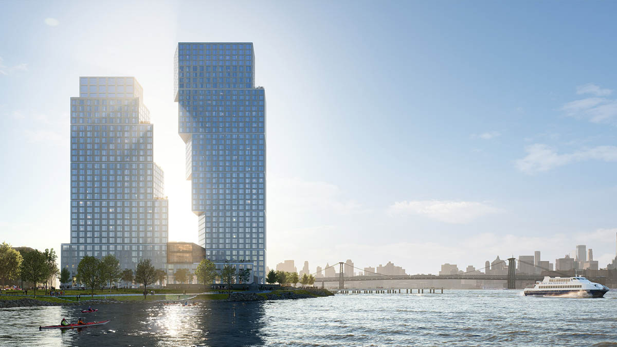 OMA-designed Greenpoint Landing Towers top out on the Brooklyn waterfront