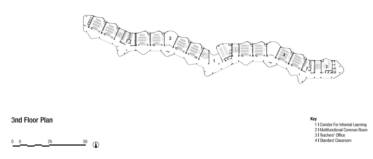 BAU Brearley Architects+Urbanists completes Chonggu Experimental School with curved slabs 