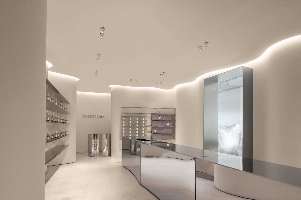 F.O.G. Architecture creates cave-like interiors with mirrored surfaces for aromatherapy store