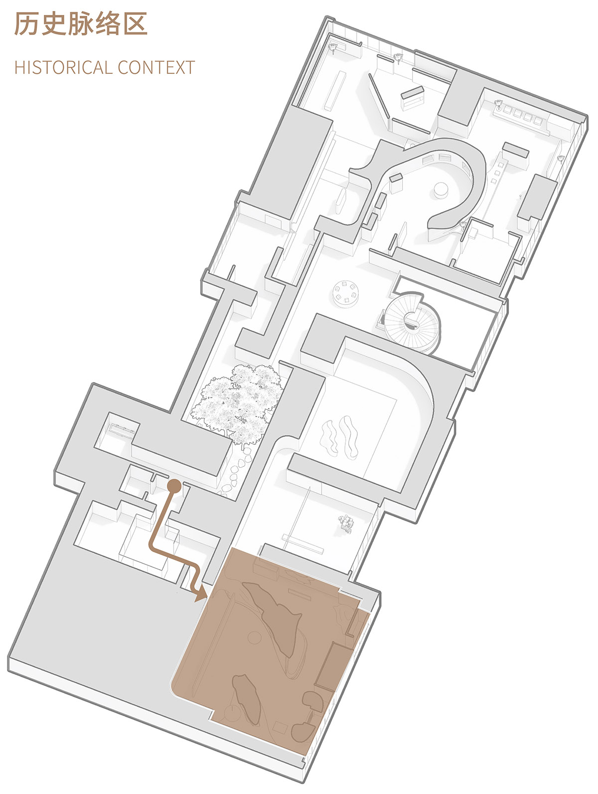 Giant free-form structure gives the feeling of 