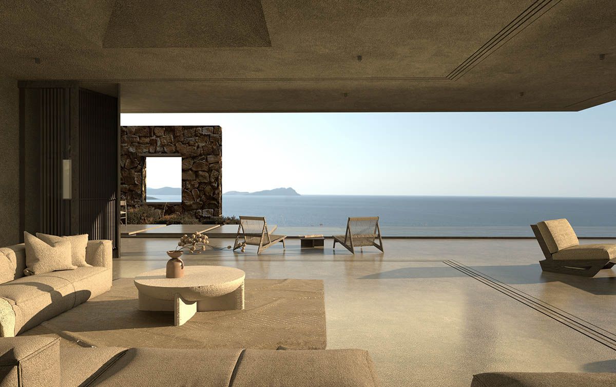 ONUS Architecture Studio designs a net-zero residence embedded in the cycladic terrain in Greece 