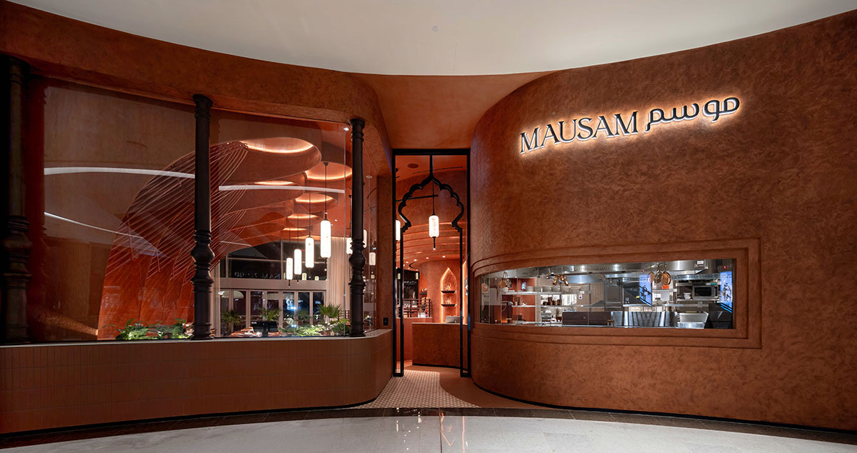 Mausam is a dining space that translates Mughal arches into a sculptural ceiling in Dubai