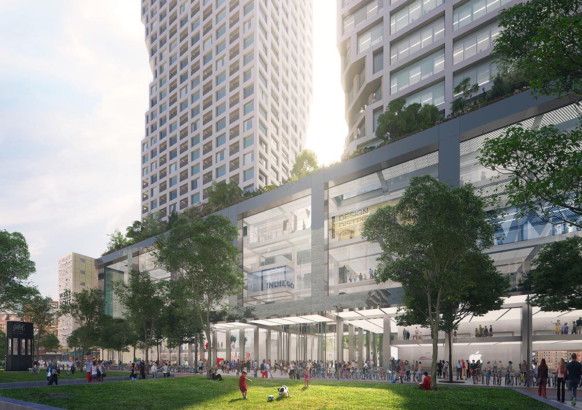 MVRDV releases plans for gridded mixed-use tower complex in Rotterdam Central District