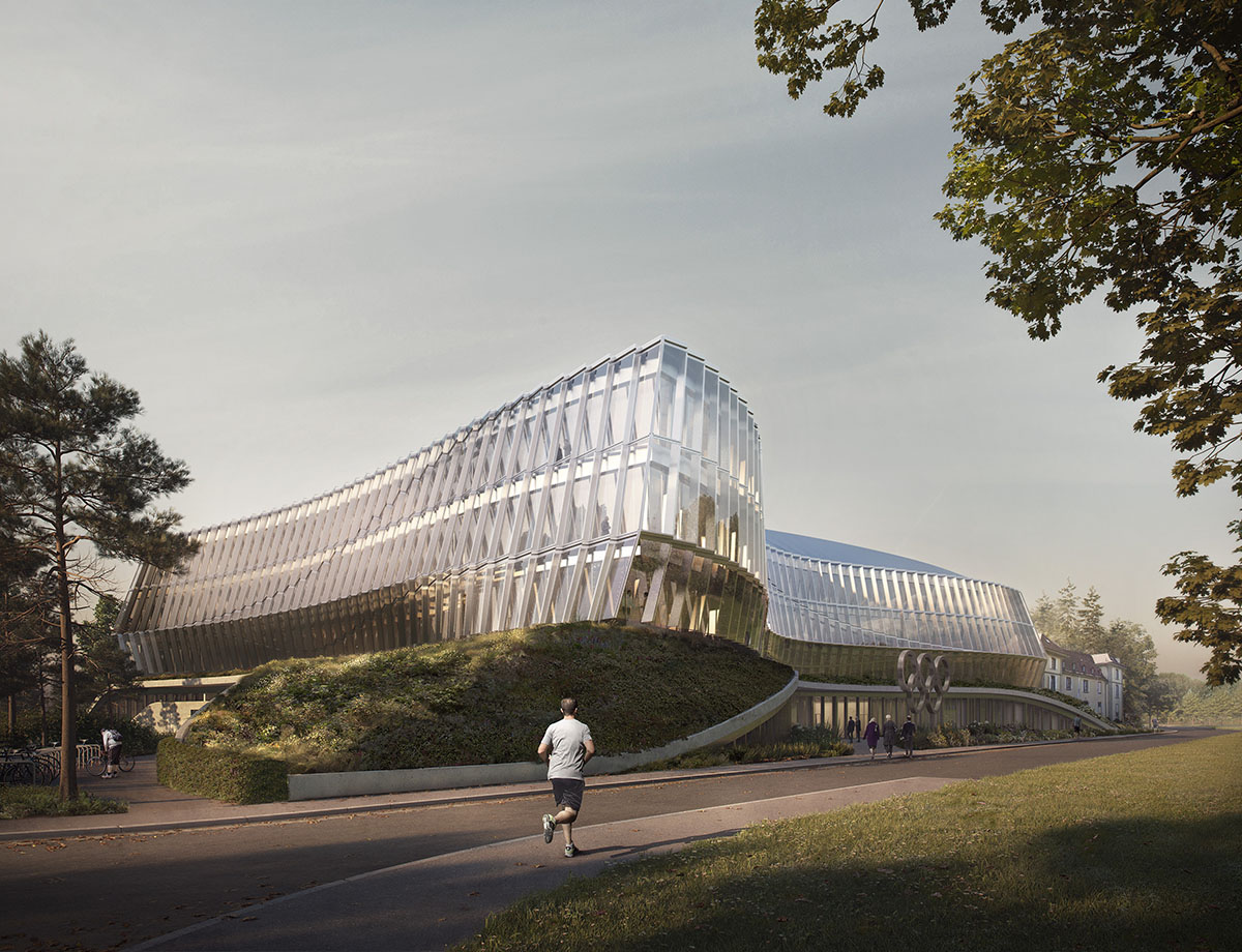 3XN releases new images and construction photos of Olympic House in Switzerland