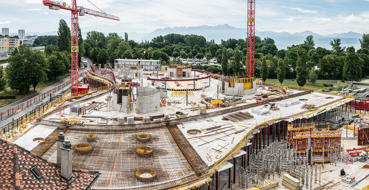 3XN releases new images and construction photos of Olympic House in Switzerland