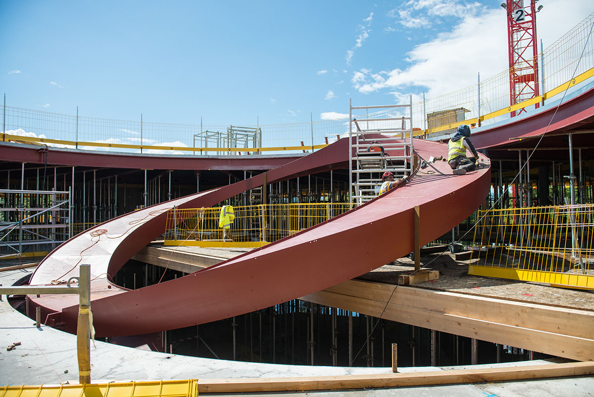 3XN releases new images and construction photos of Olympic House in Switzerland