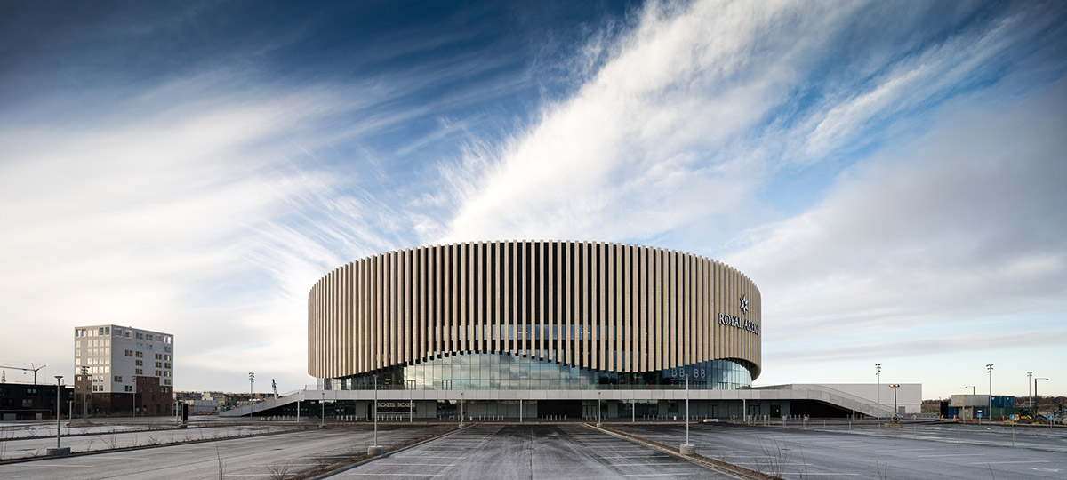 3XN completes Royal Arena wrapped by wooden strips at the heart of Copenhagen