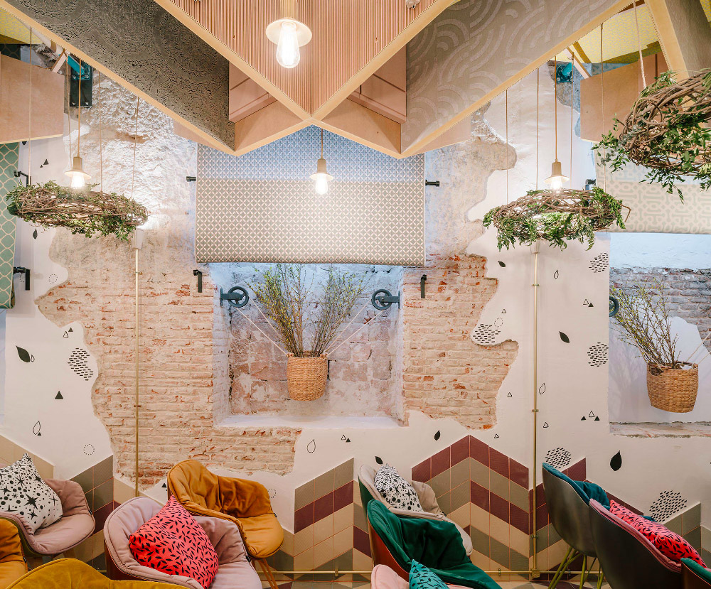 Izaskun Chinchilla created an auditorium that consists of many layers of fabric, texture and colors