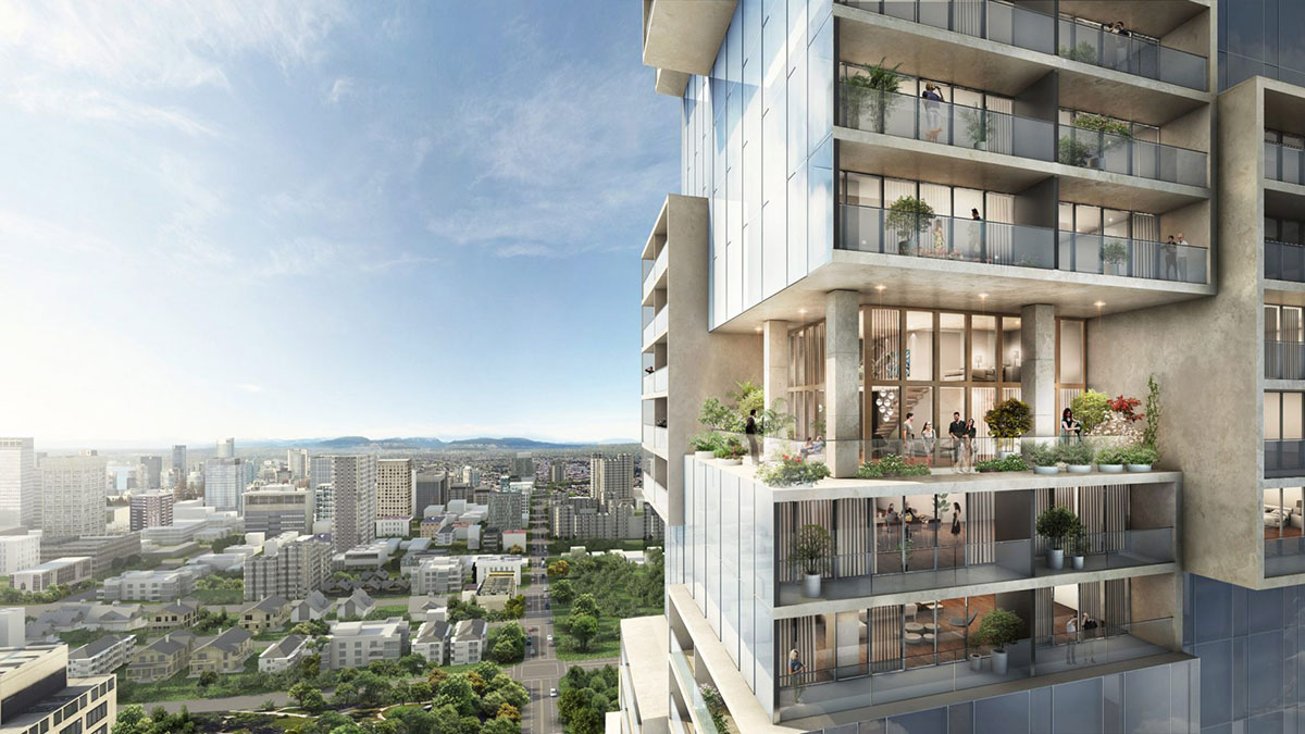 Büro Ole Scheeren unveils images for Vancouver towers made of a patchwork of dense green spaces