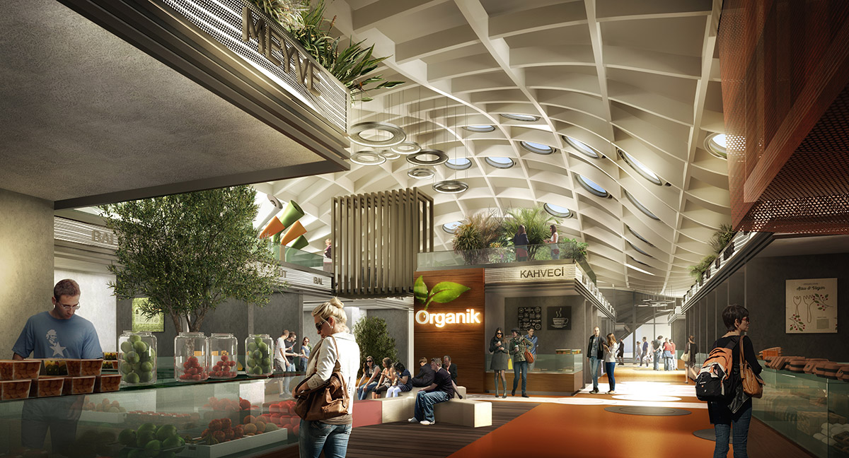 PDG Architects designs monolithic green roof to cover local bazaar in Antalya