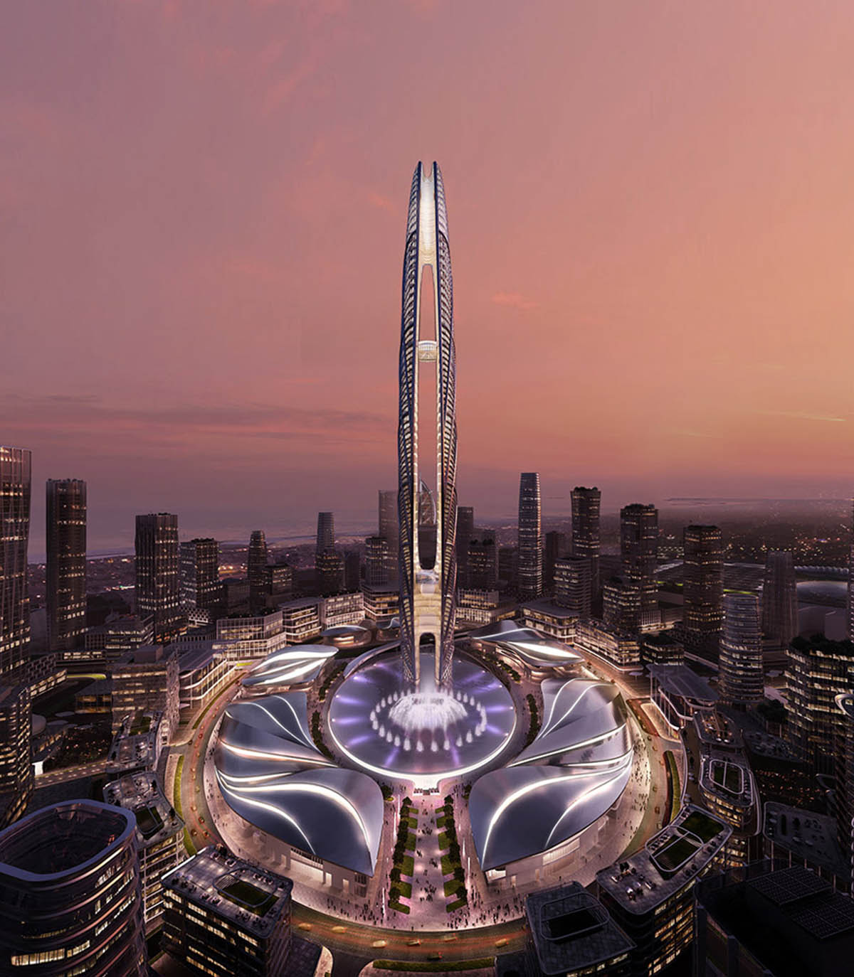 SOM's supertall Burj Jumeira skyscraper is inspired by the harmonious ripples of the desert in Dubai