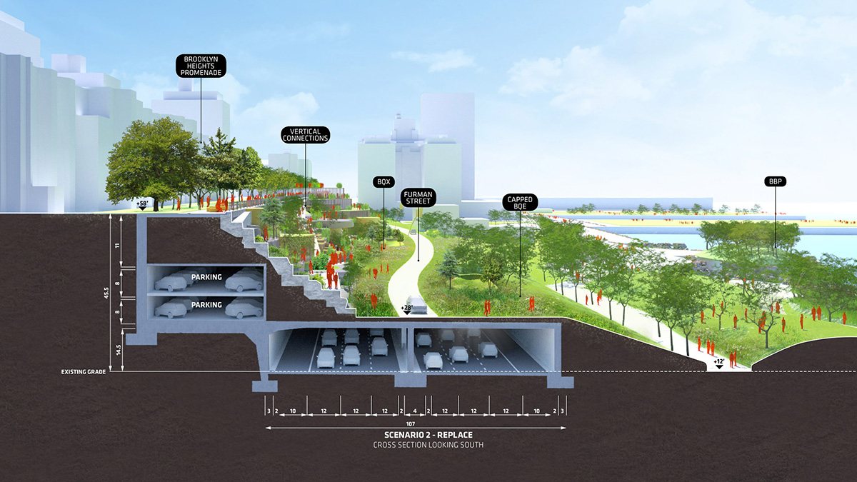 BIG transforms Brooklyn's historic highway into a greenery parkland
