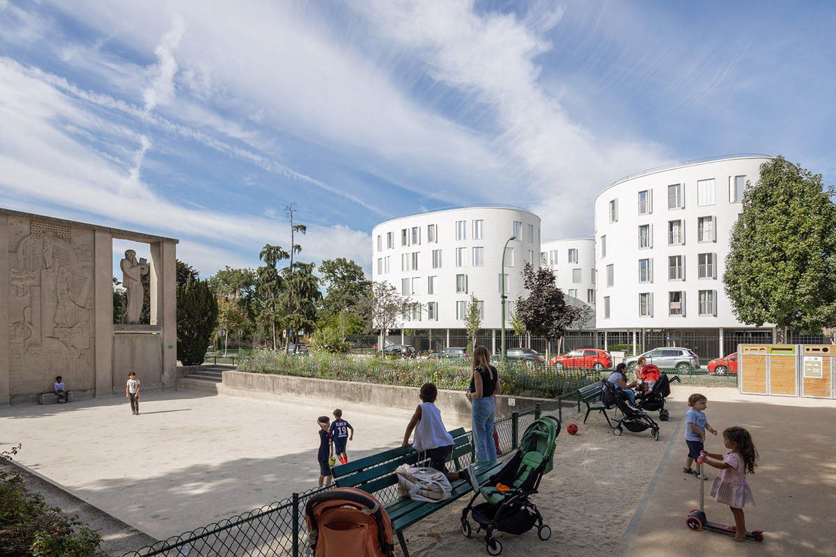 SANAA's social housing complex composed of organic forms in Paris photographed by Vincent Hecht