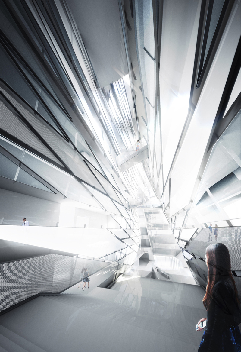 Thom Mayne proposes folded-volume and parametrically shaped facade for Kolon’s Future Research Park