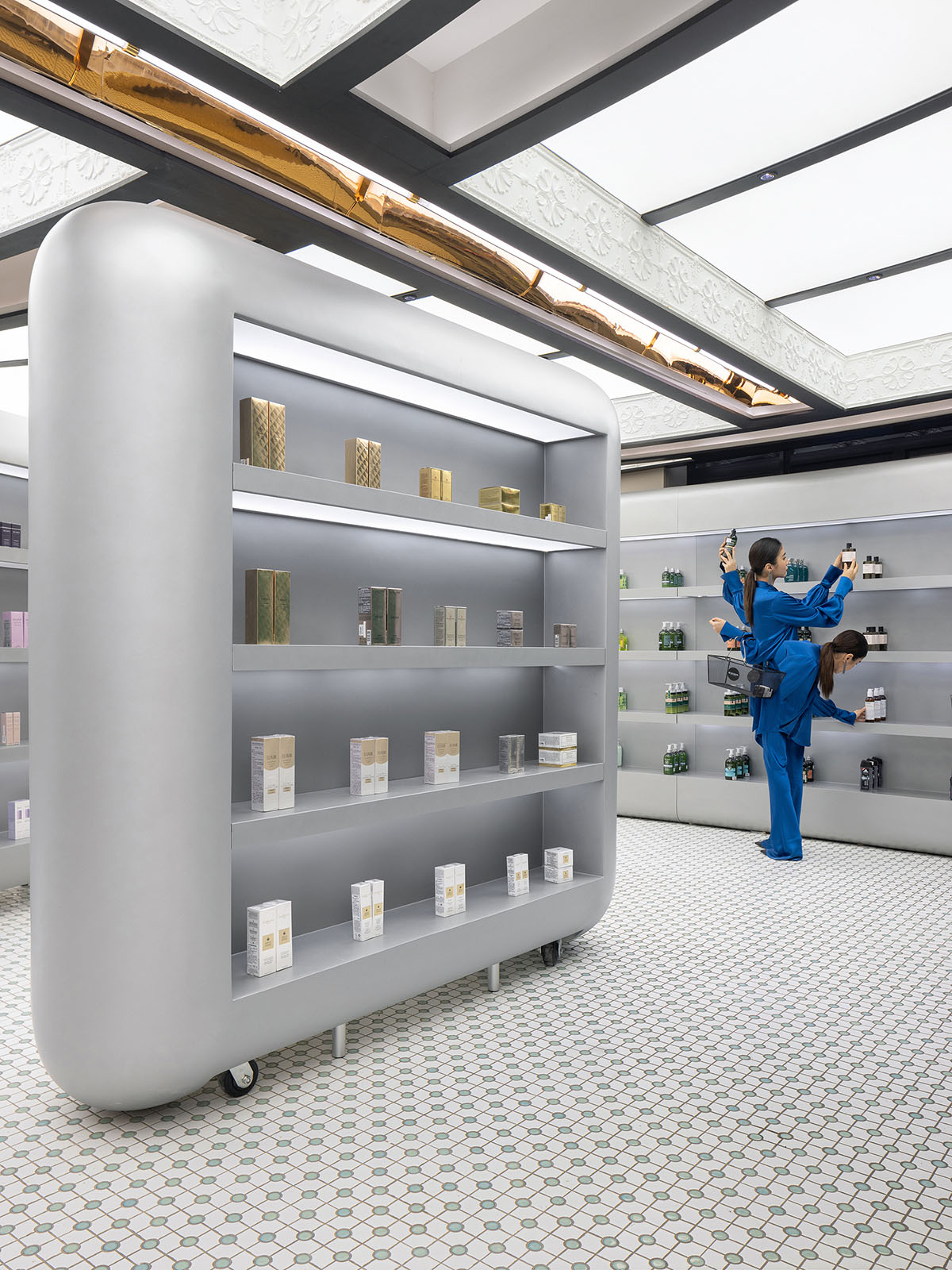 Haydon Shanghai features patterned tiles and mirrored surfaces evoking Shanghai's exotic houses