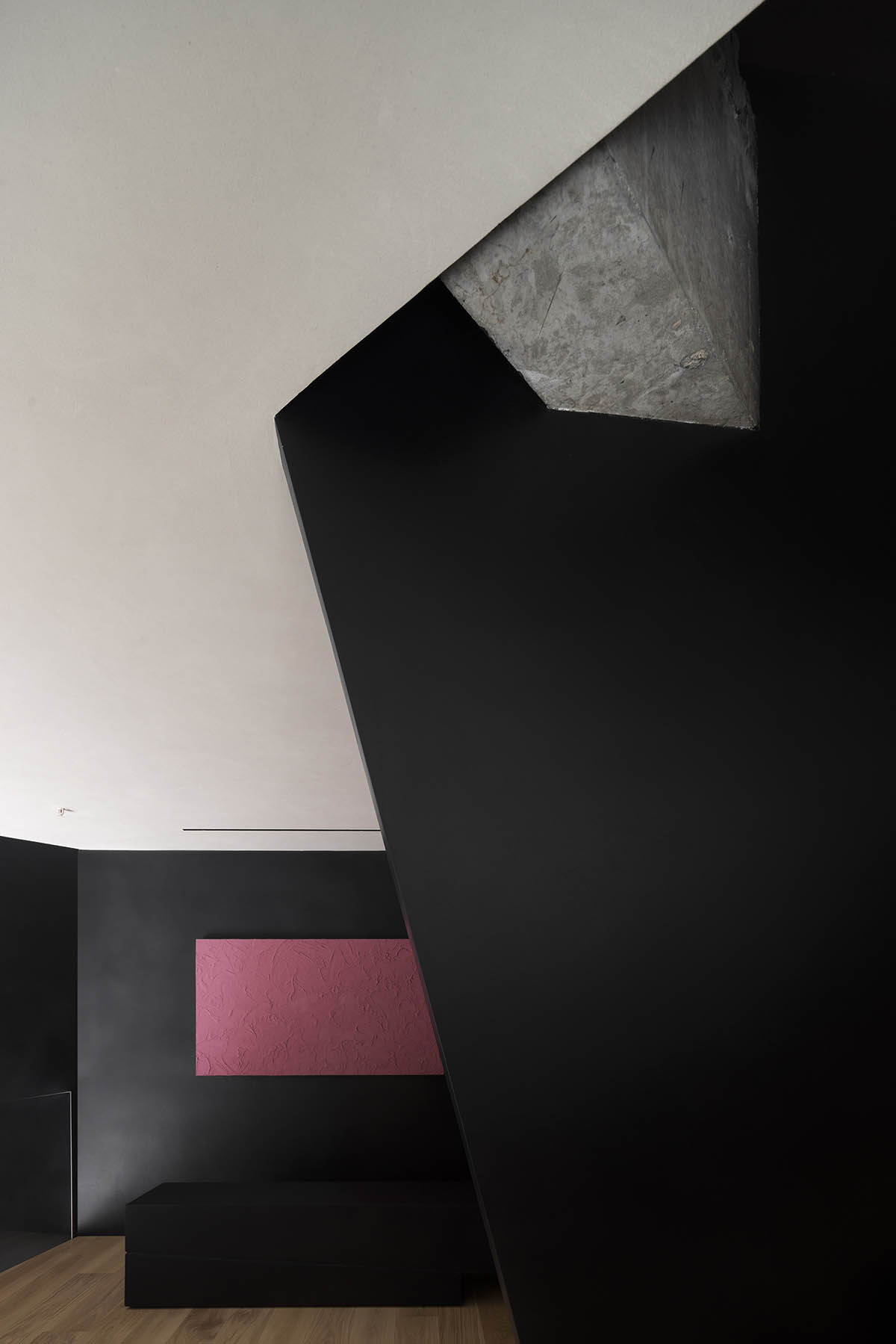 Product showroom features slanted walls creating a harmonious sense of balance in China