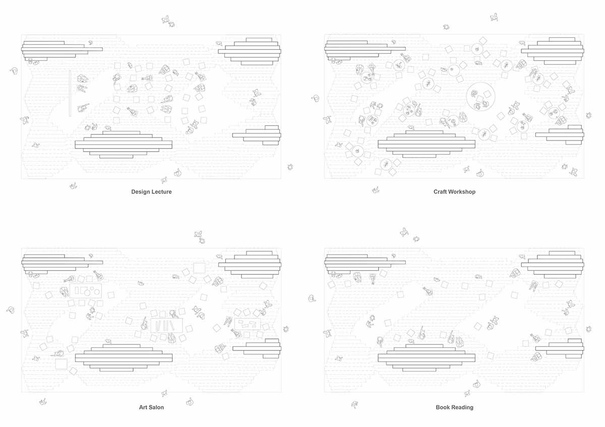 HAS design and research creates public ground interior from disc-like aluminum rods in Bangkok