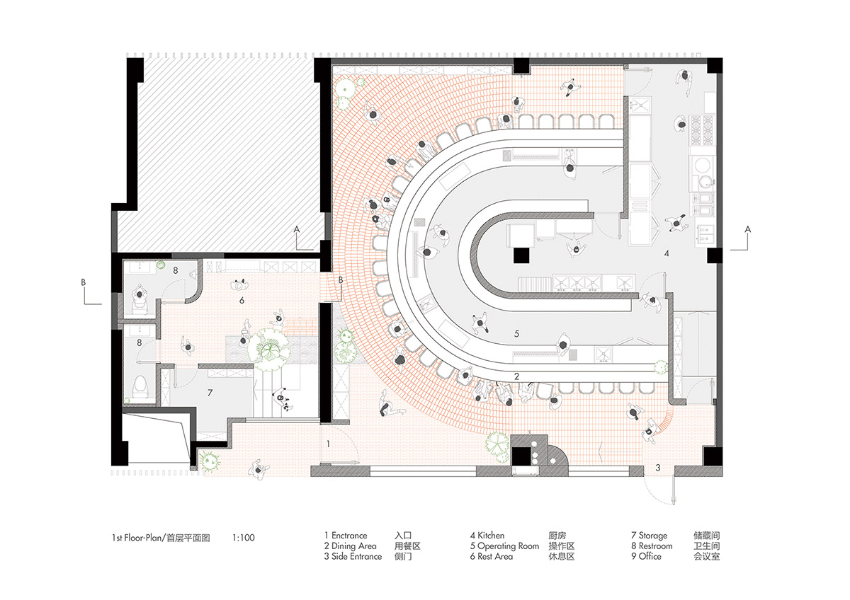 bigER club design built restaurant with valued brick walls in Shenzhen