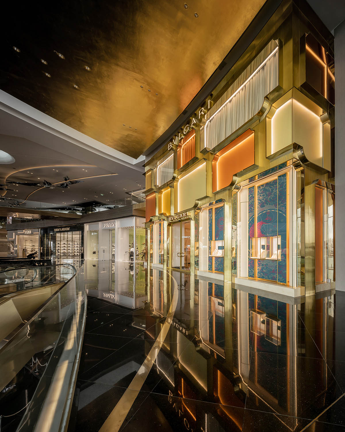 MVRDV's new golden façade for Bvlgari store in Bangkok references to Roman art
