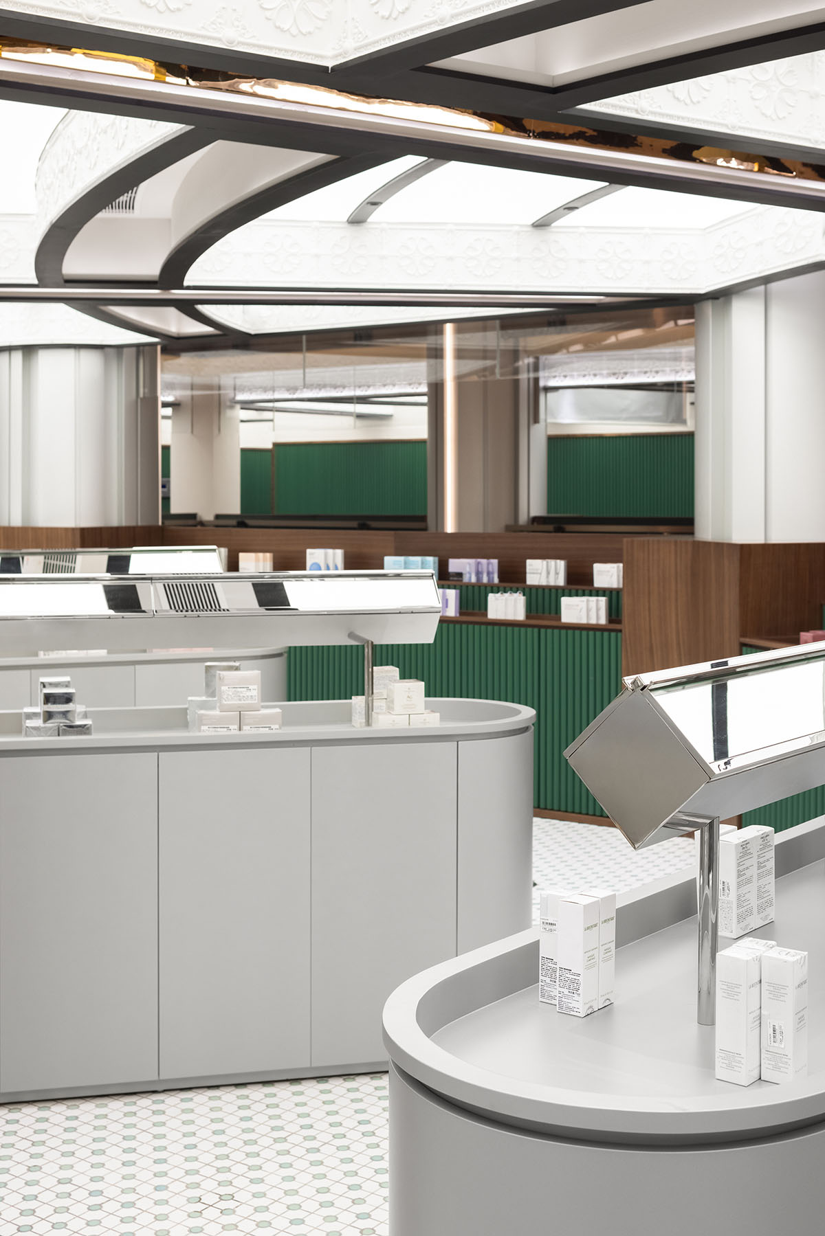 Haydon Shanghai features patterned tiles and mirrored surfaces evoking Shanghai's exotic houses