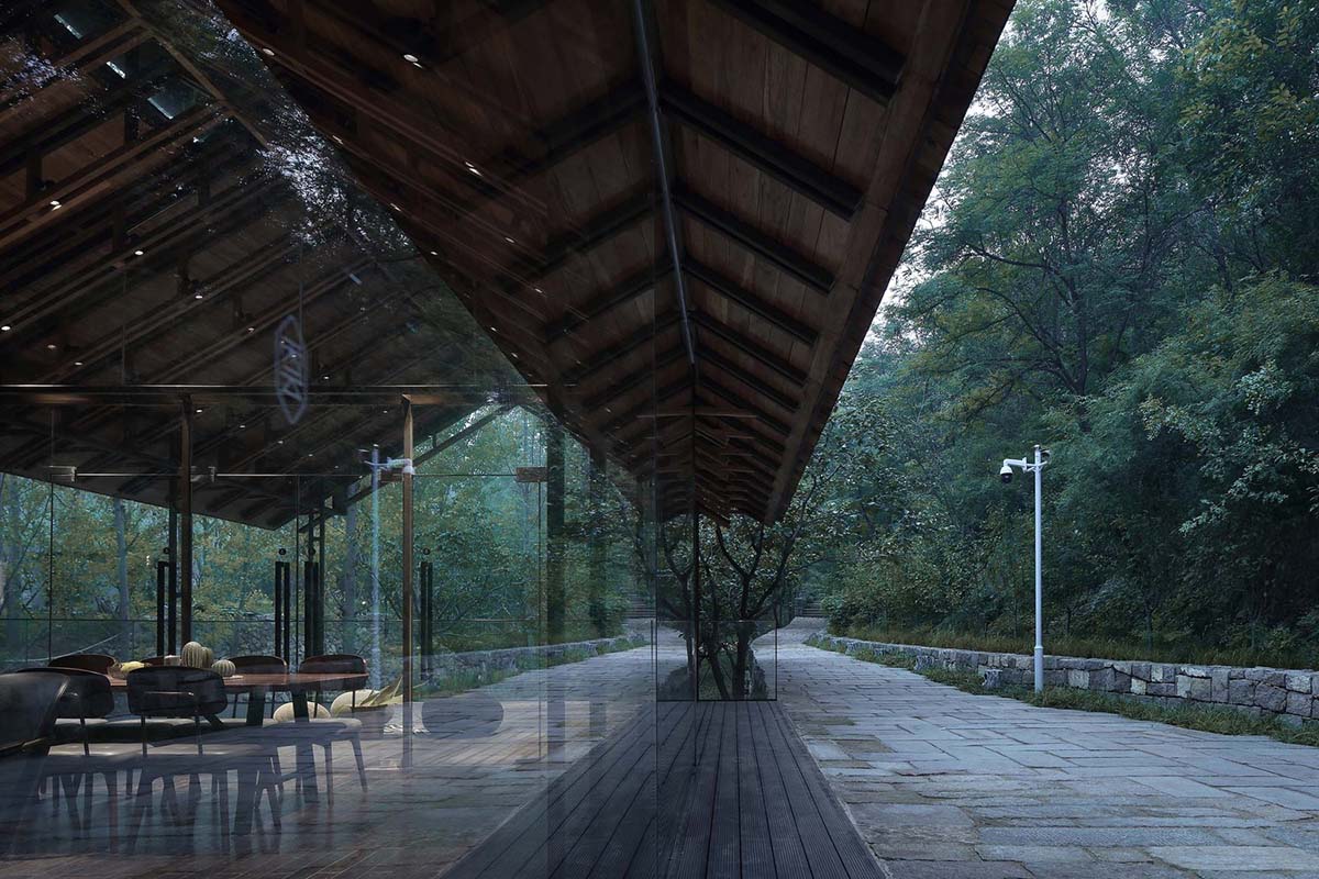 gad · line+ studio renovates old rubble houses and surrounding with light steel structures in China