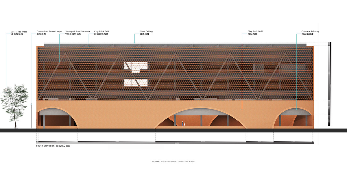 DOMANI completes TIC Art Center with red ceramic brick in Foshan 