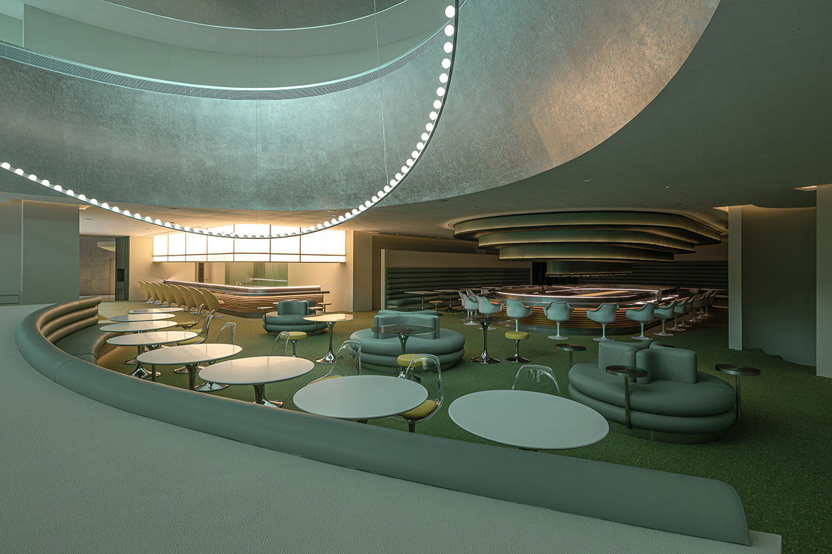 Various Associates creates retro-futuristic waiting hall in Shanghai
