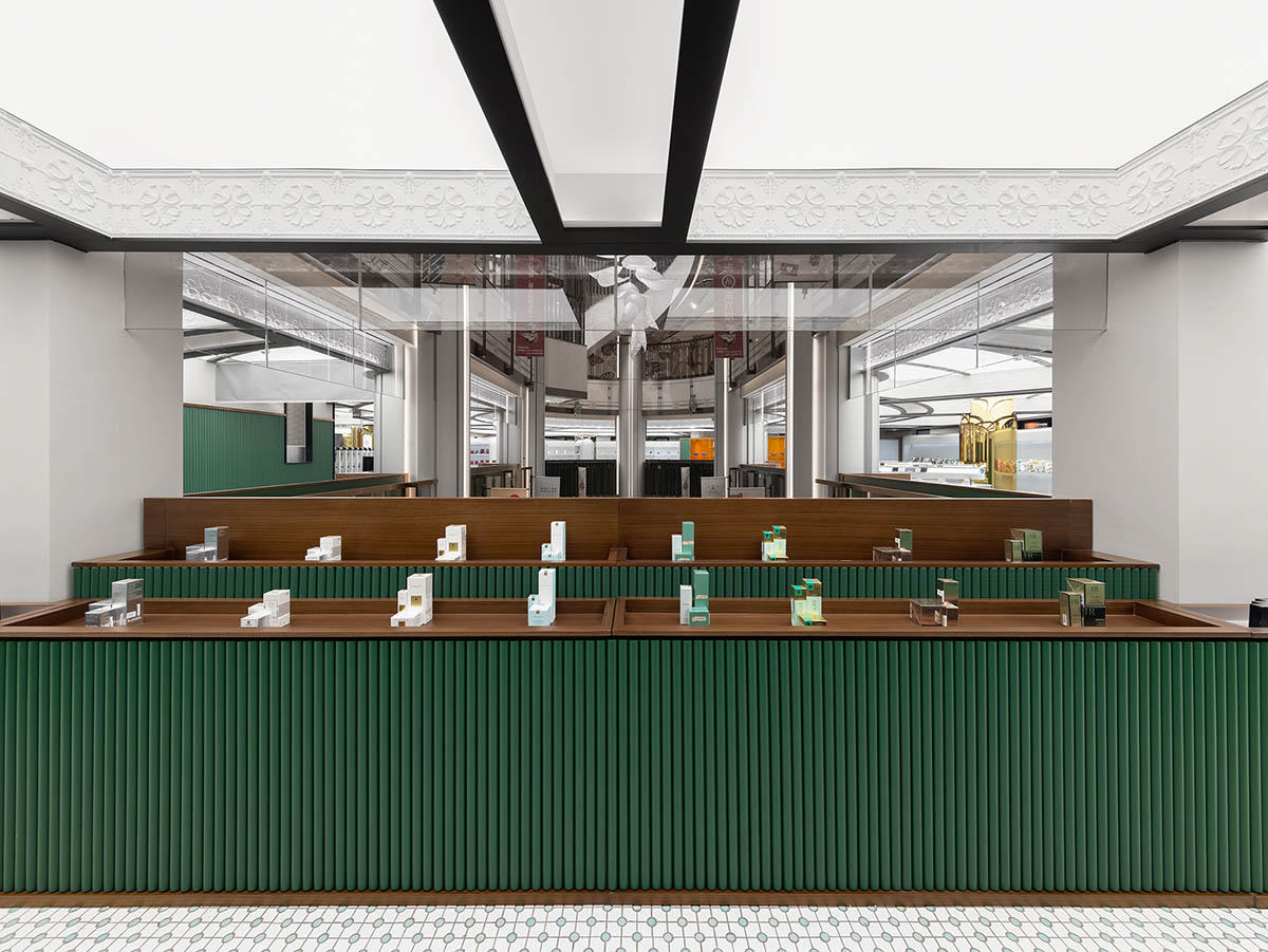 Haydon Shanghai features patterned tiles and mirrored surfaces evoking Shanghai's exotic houses