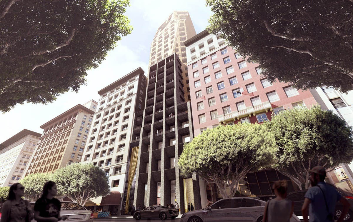 ASAP releases design for rock-formed hotel tower in Downtown Los Angeles
