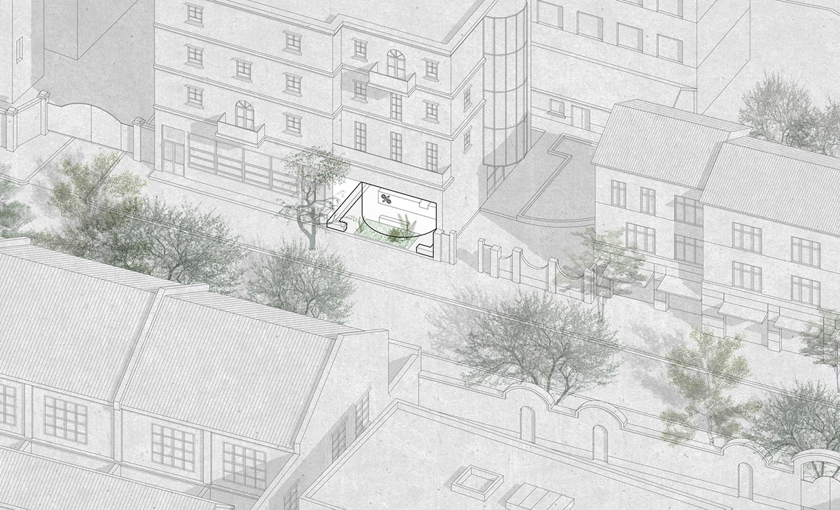 B.l.U.E. Architecture Studio designs this minimal coffee shop with glass frontage in Shanghai