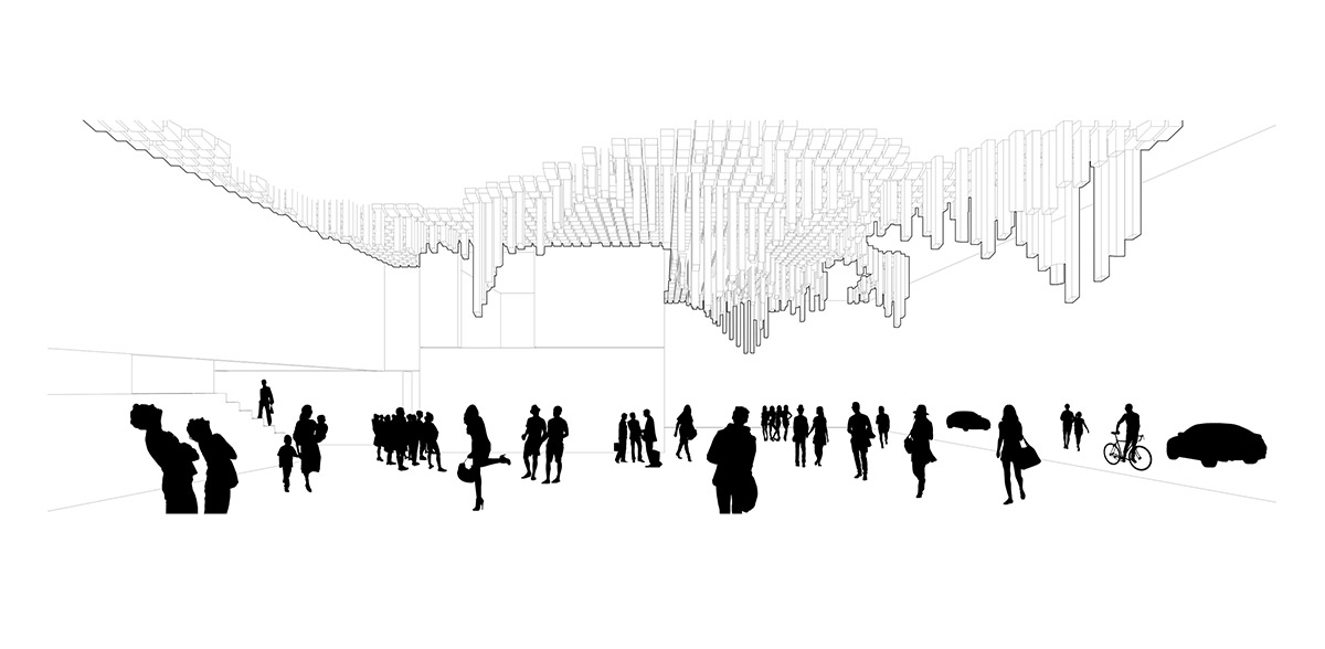 Anonym creates sculptural ceiling for Oka Haus sales gallery in Bangkok