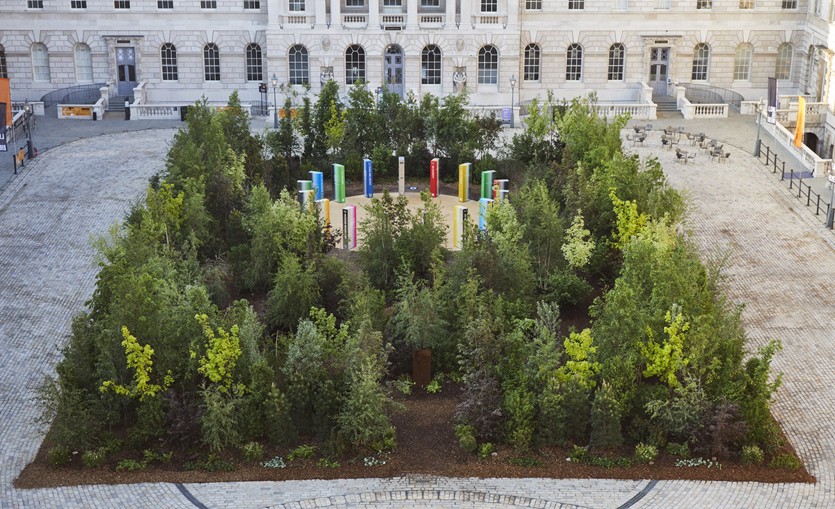 Es Devlin fills Somerset House's courtyard with 400 trees at London Design Biennale