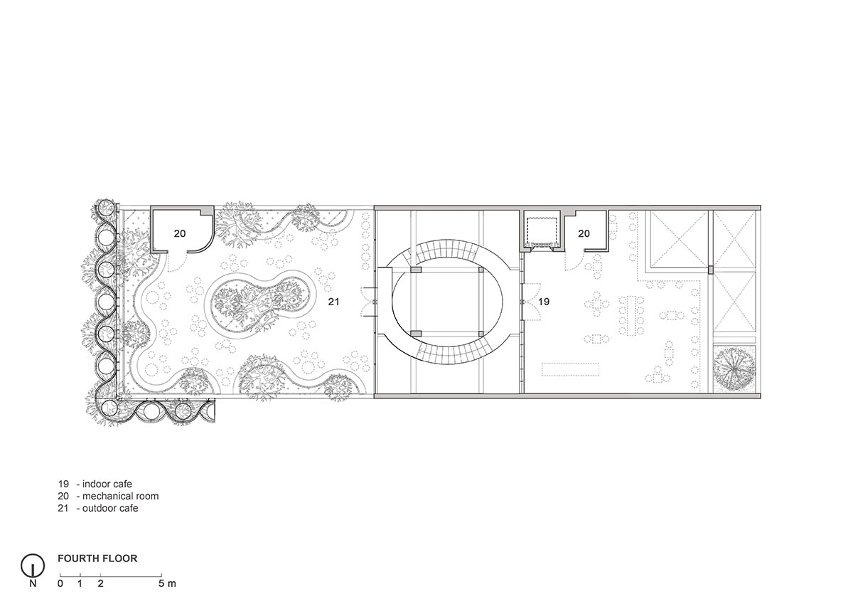 SAVA designs showroom wrapped by bulbous-formed planters on façade in Vietnam 