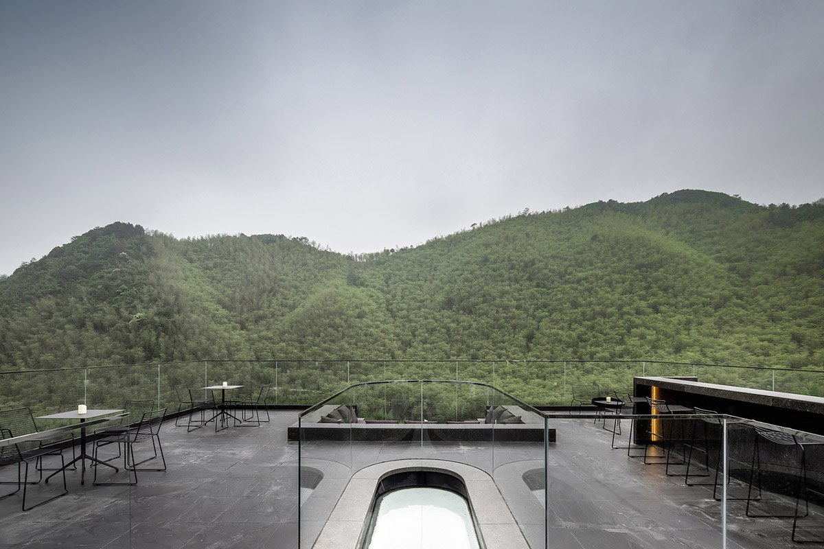 Cube Hotel, made of black skeleton, provides equal space to each room overlooking bamboo forests