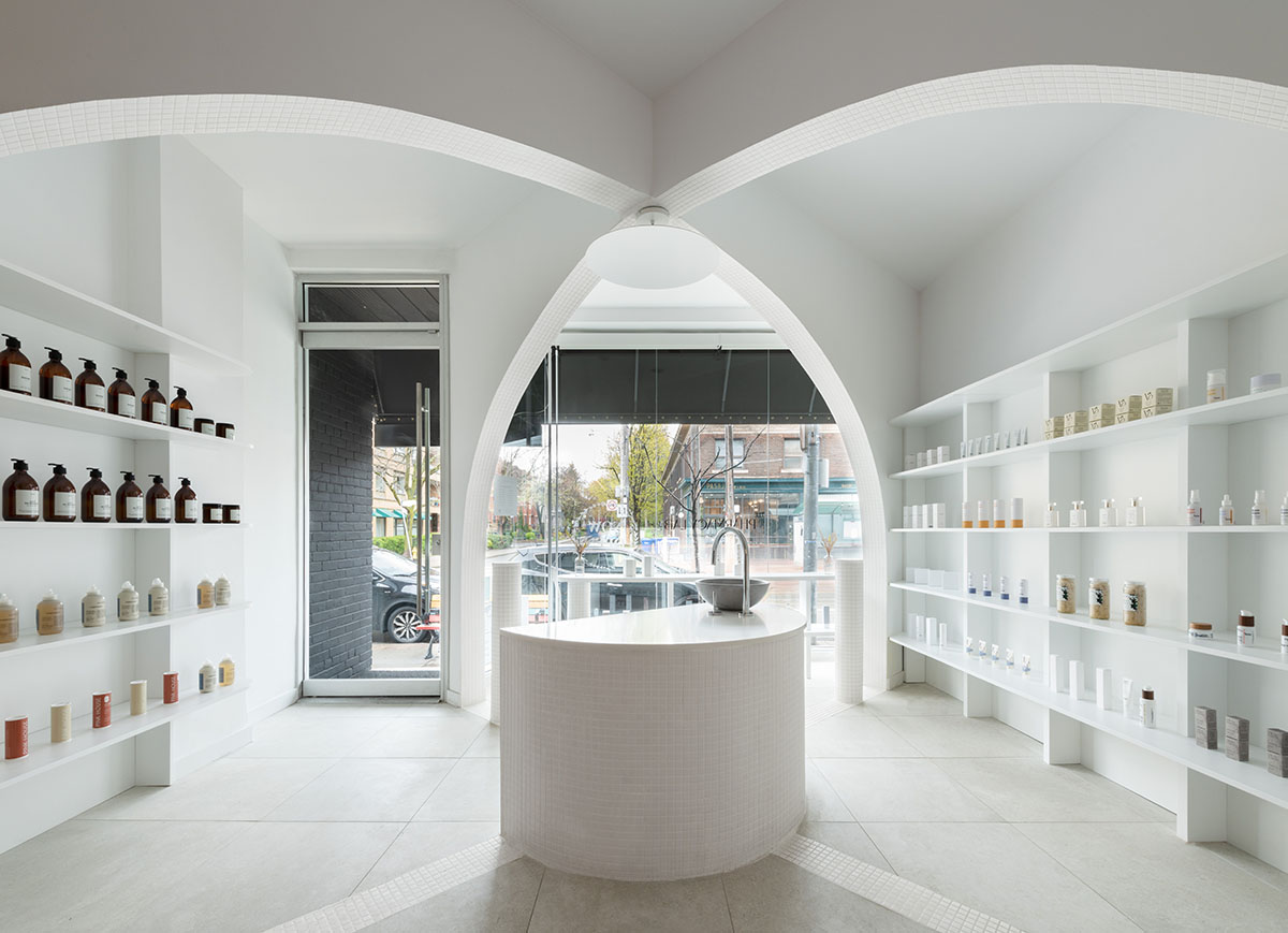 Large rib arches create sculptural dome for pharmacy lab by StudioAC in Toronto 