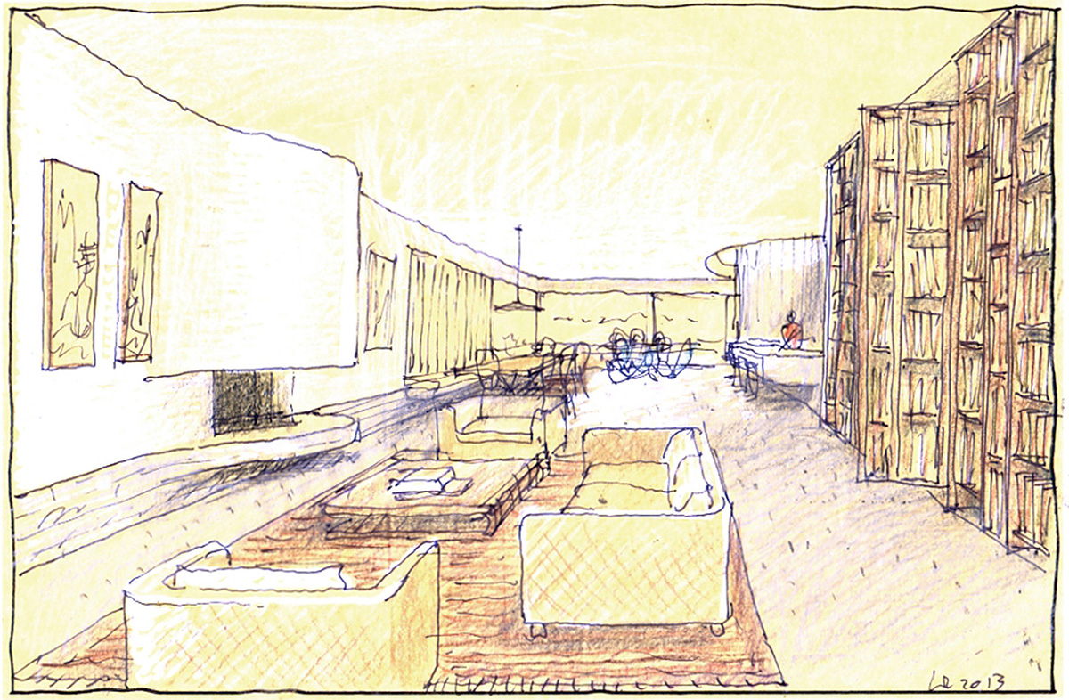 Luigi Rosselli Architects' Book House features shifted concrete slabs overlooking Sydney harbour