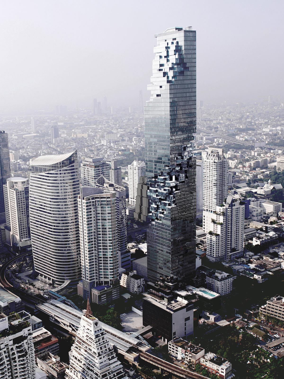 Büro Ole Scheeren completes fully glass observation deck in MahaNakhon tower in Bangkok