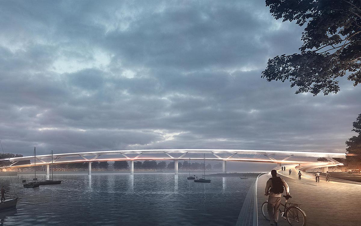 Foster + Partners proposes new bridges with public spaces to elevate Ipswich district