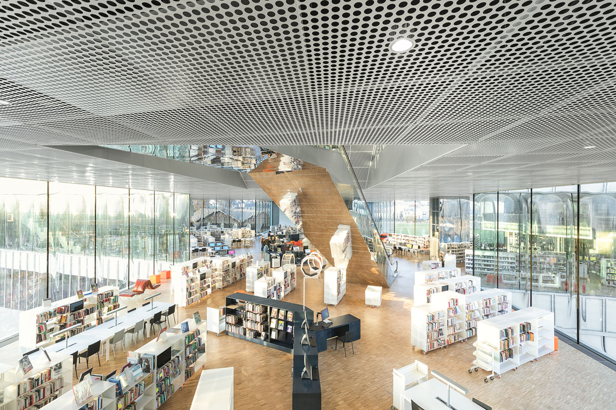 X-shaped Library designed by OMA and Barcode Architects opened to the public in Normandy