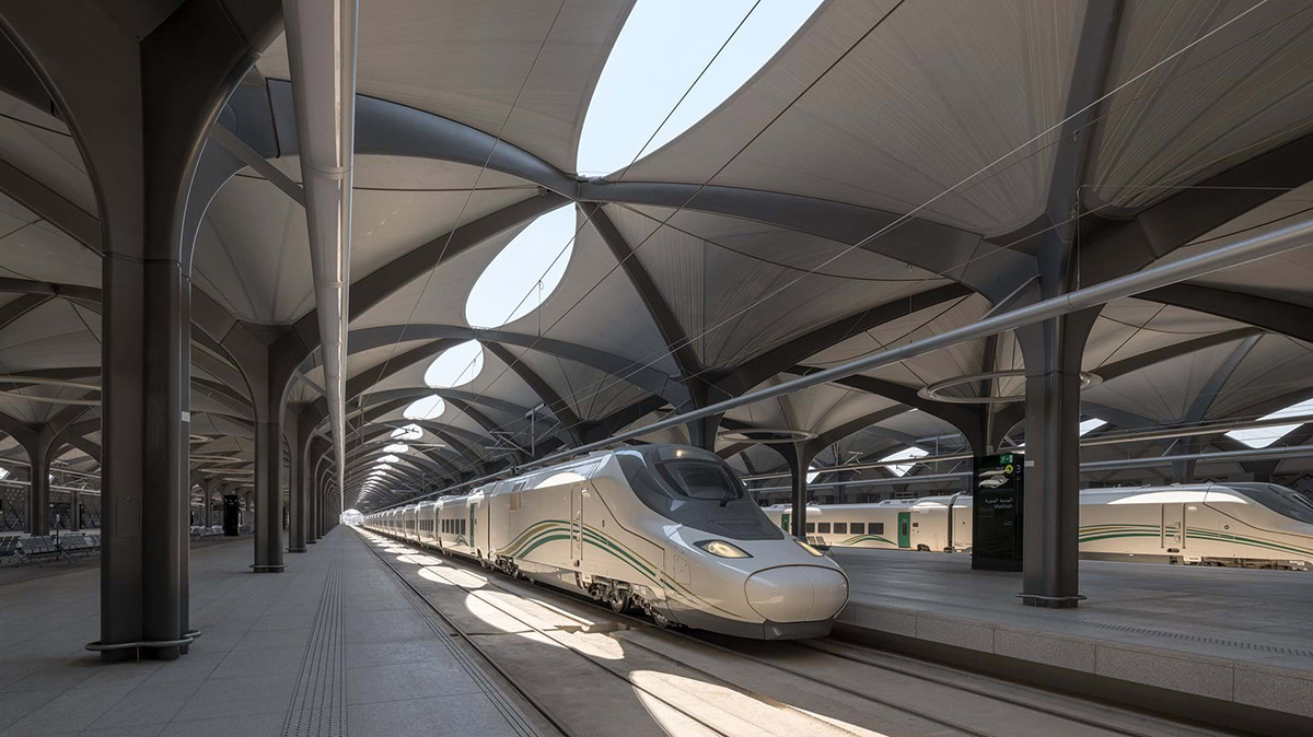 Foster + Partners designs stations with tree-like flexible roofs for Saudi Arabian cities
