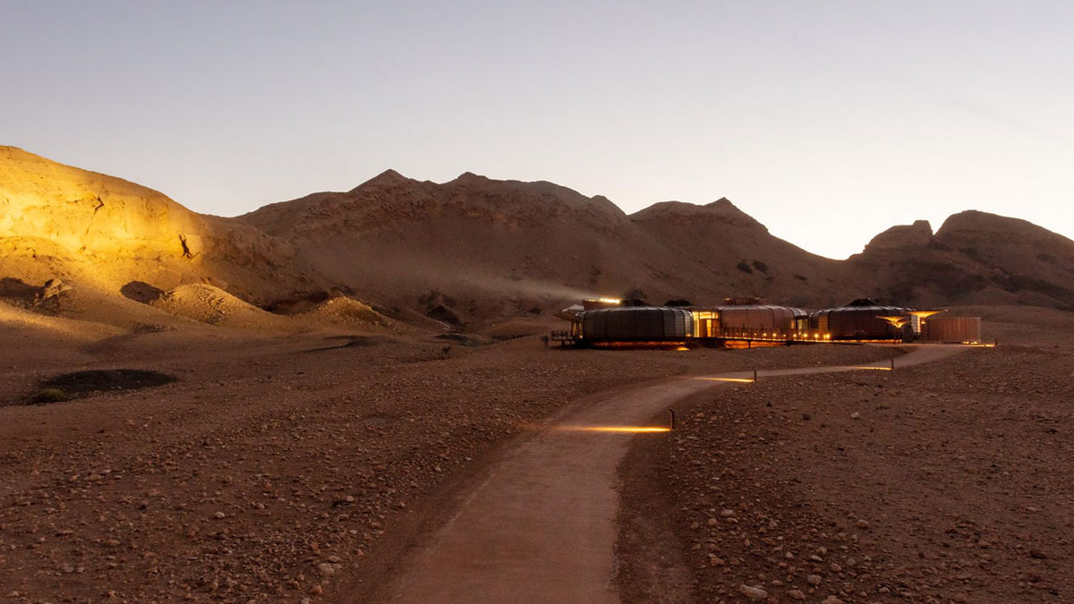 Hopkins Architects built steel pods for interpretive centre inspired by fossilised urchins in Sharjah