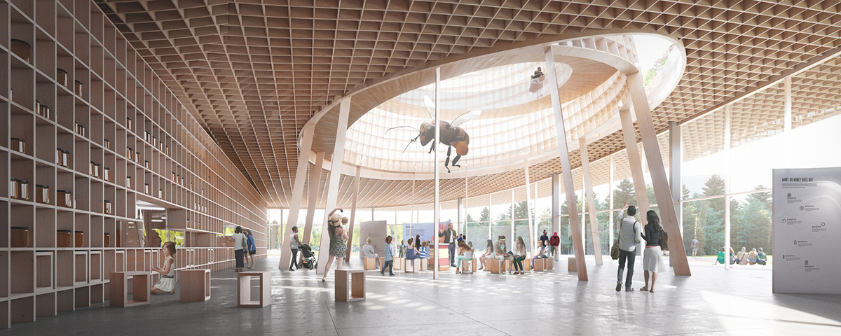 Moriyama & Teshima Architects designs new Honey Bee Research Center with mass timber sweeping roof