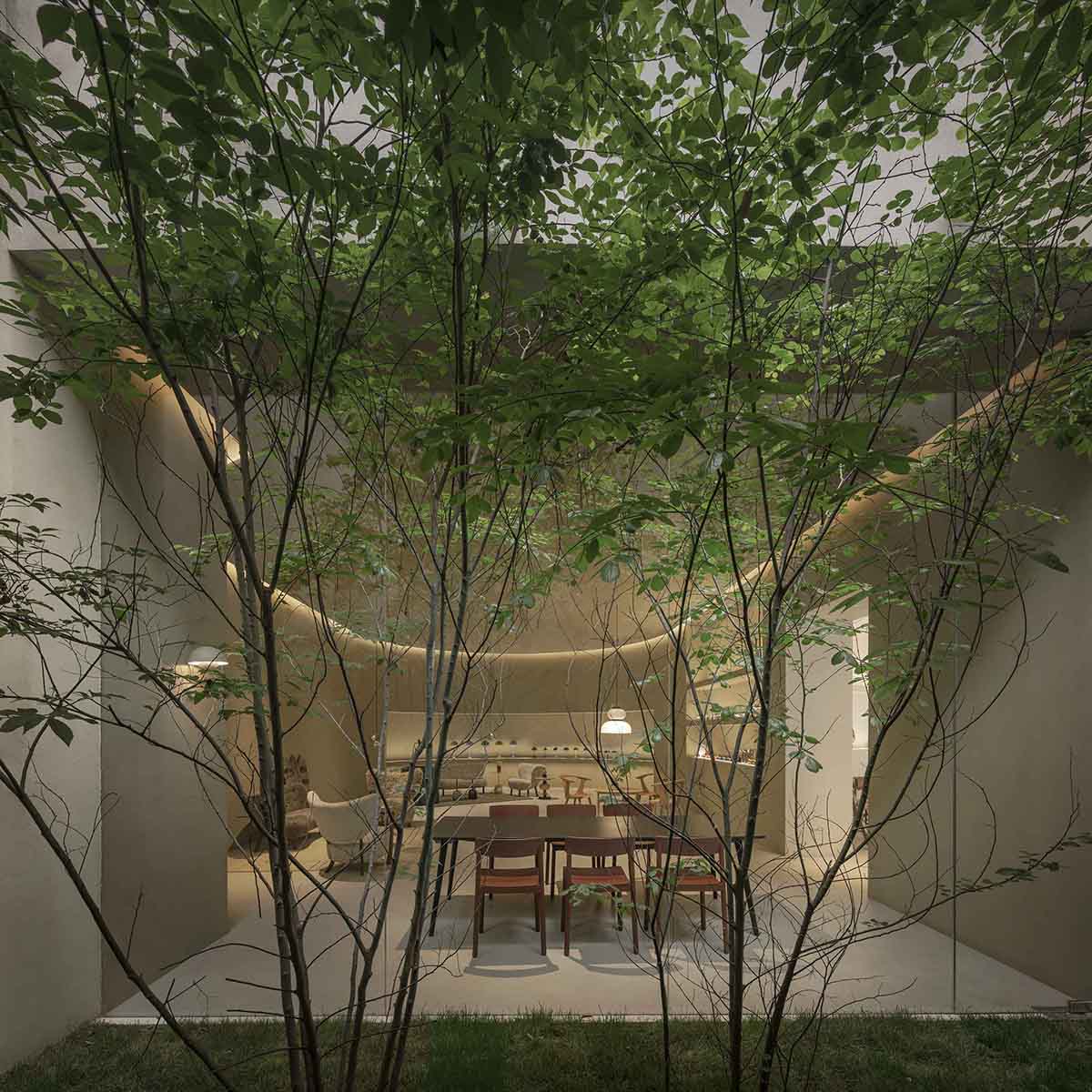 HAS design and research built a museum featuring curved walls resembling landscape caves 