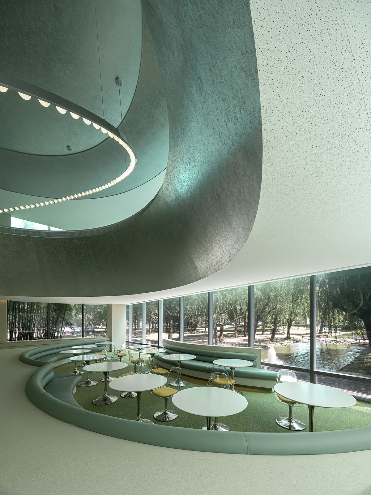 Various Associates creates retro-futuristic waiting hall in Shanghai