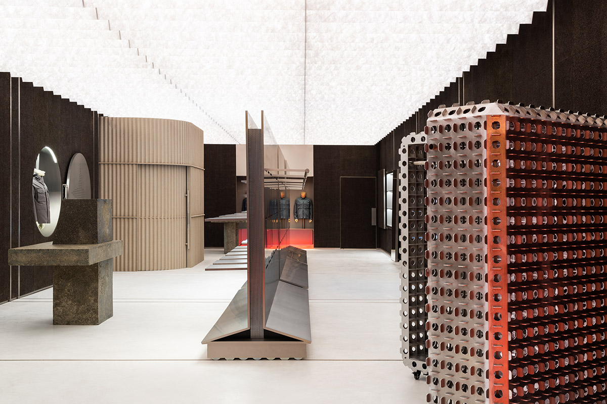 AMO completes off-white flagship store in paris with corrugated glass